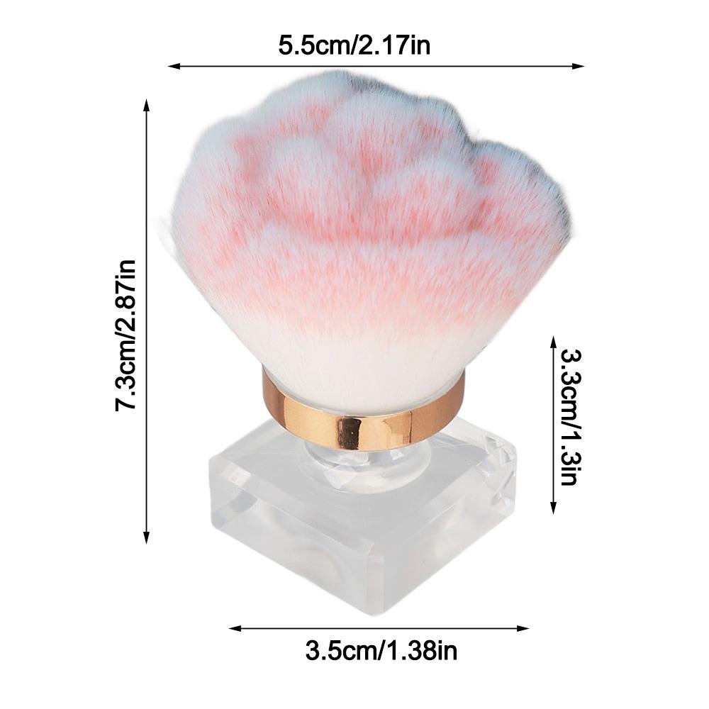 2pcs Pink Rose Nail Art Dust Cleaner Brush Comfortable Handle Manicure Duster Brush Acrylic Nails