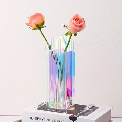 Acrylic Flower Vase Colorful Modern Contemporary Design Floral Container Decoration For Home Office