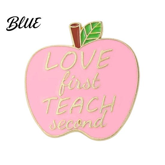 Canvas Bag Accessory Brooch Pin Enamel Teacher-Themed Fruit Shape Lapel