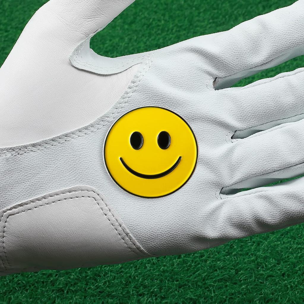 Adhere Golf Marker Hat Clip Magnetic Attachment Cute Smiley Face Ball Marker (Smiling Face)