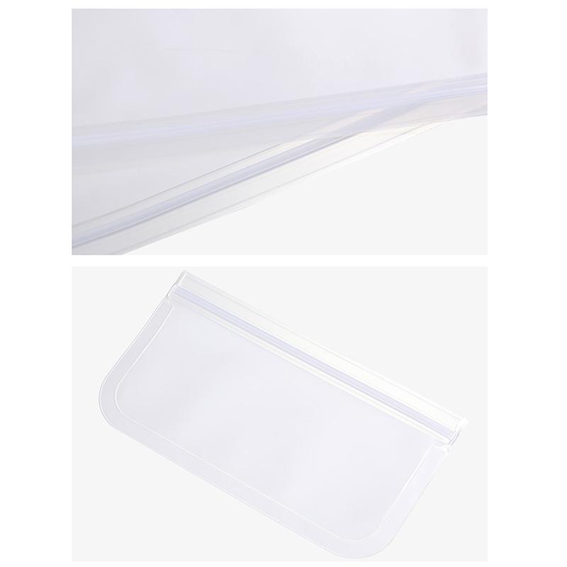 5Pcs Silicone Food Storage Containers Leakproof Stand Up Zip Shut Reusable Rolls Fresh-Keeping Food For Meat Fruits Vegetables