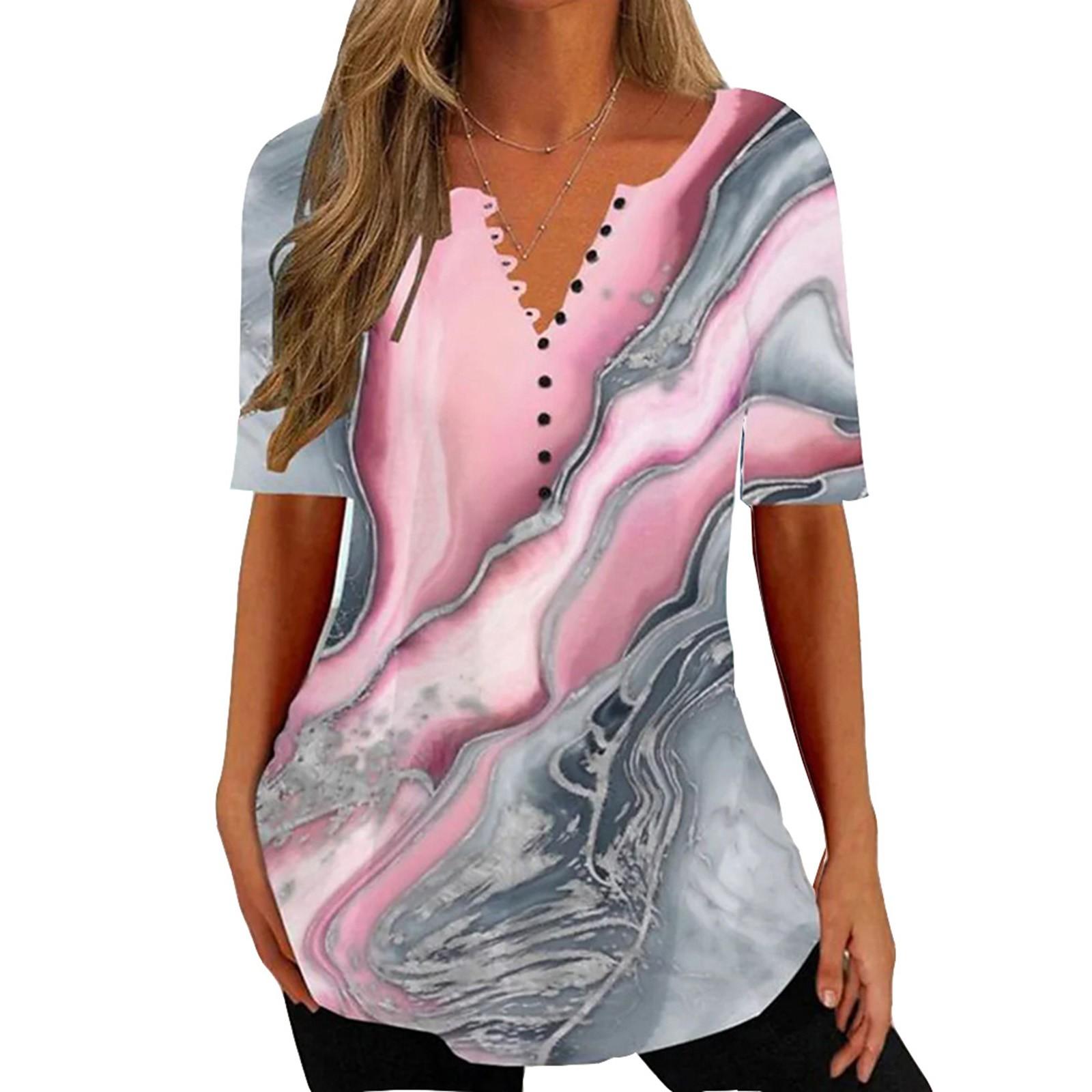 

Женская рубашка, блузка, пуговицы, винтажный градиентный принт, короткий рукав, повседневный базовый топ, пуловер S светло-серый