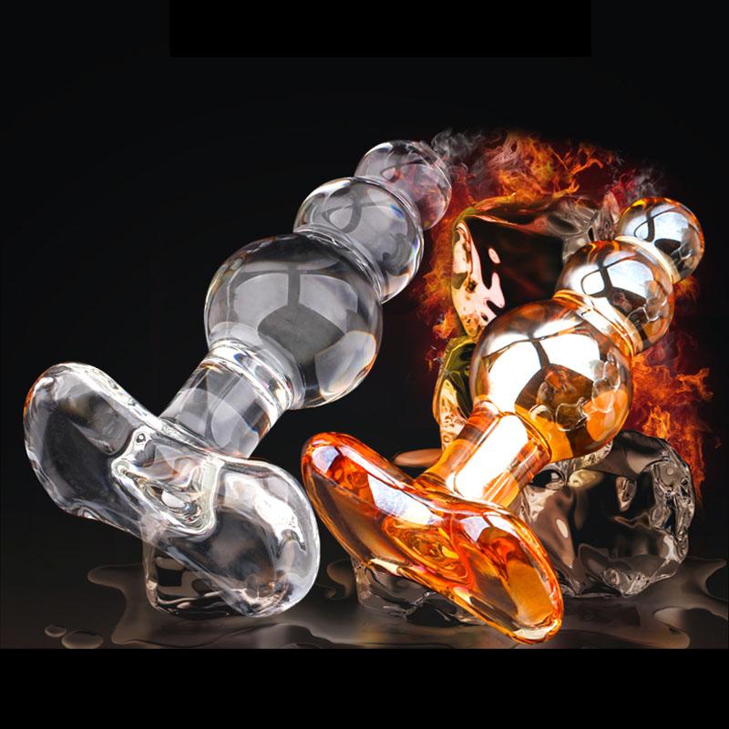 Experience Intense Anal Pleasure Beaded Glass Butt Plug Featuring T-Bar Bullet Masturbation Women Men LGBTQ+ Explore G-Spot Orga