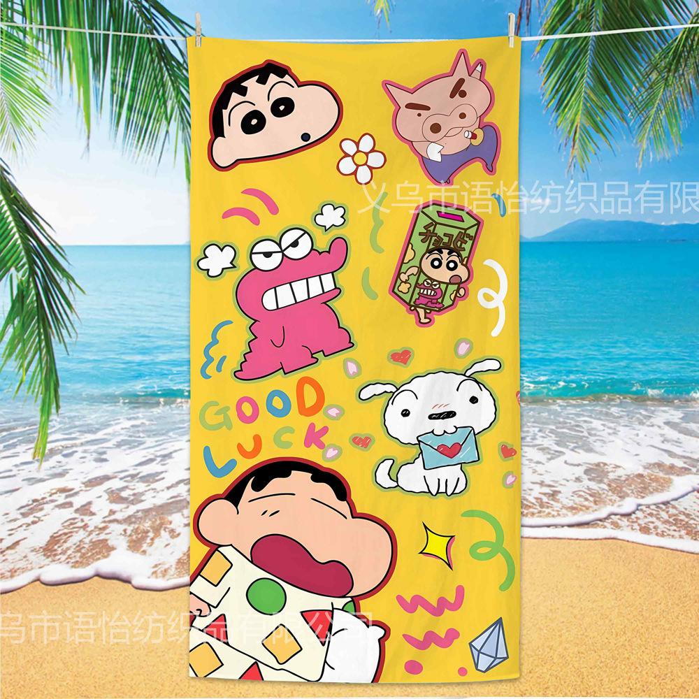 Extra Large Kids Quick Dry Bath Towel Cartoon Character Digital Print Double Sided Flannel Microfiber Beach Towel