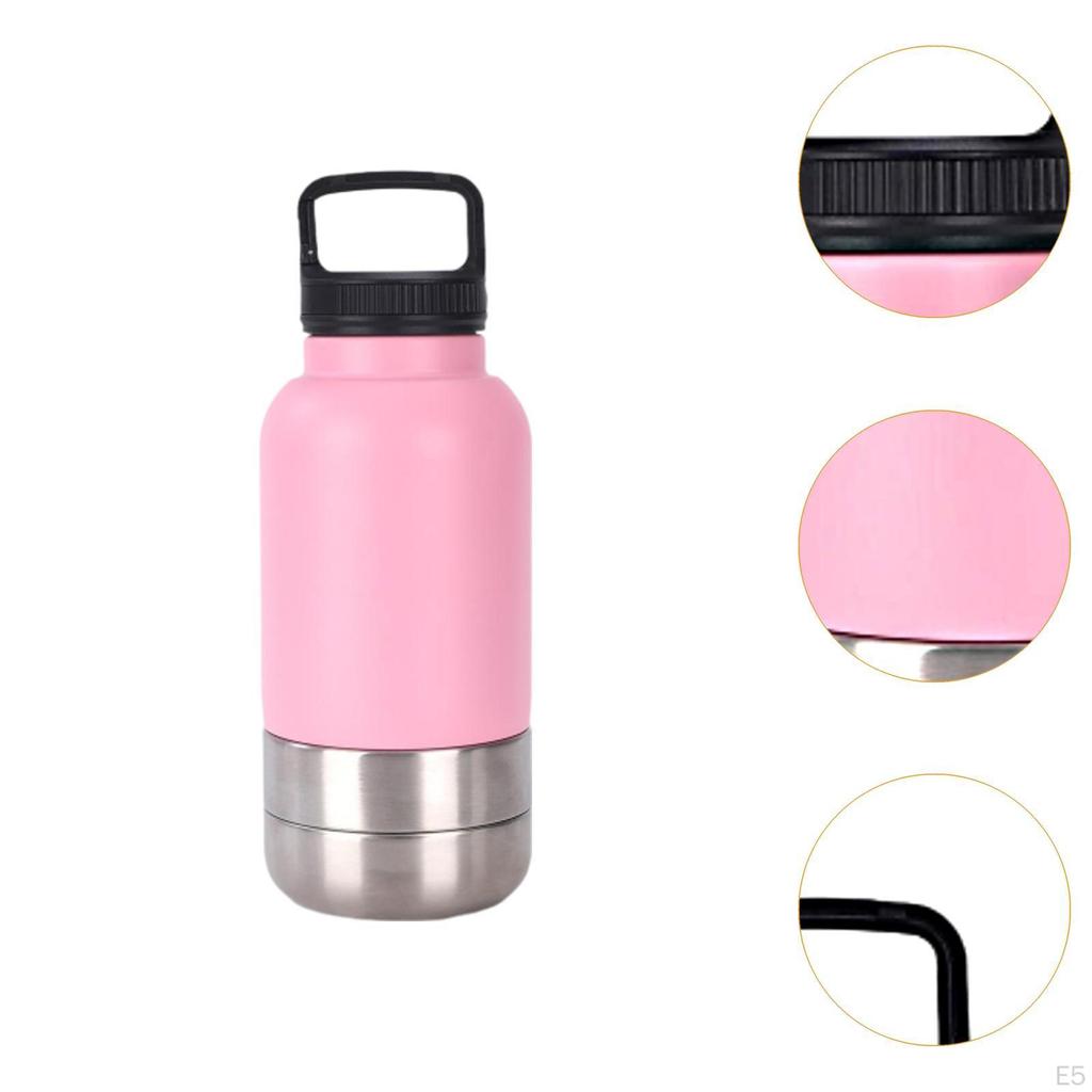 Dog Water Bottle with Handle And 2 Bowls for Food Travel