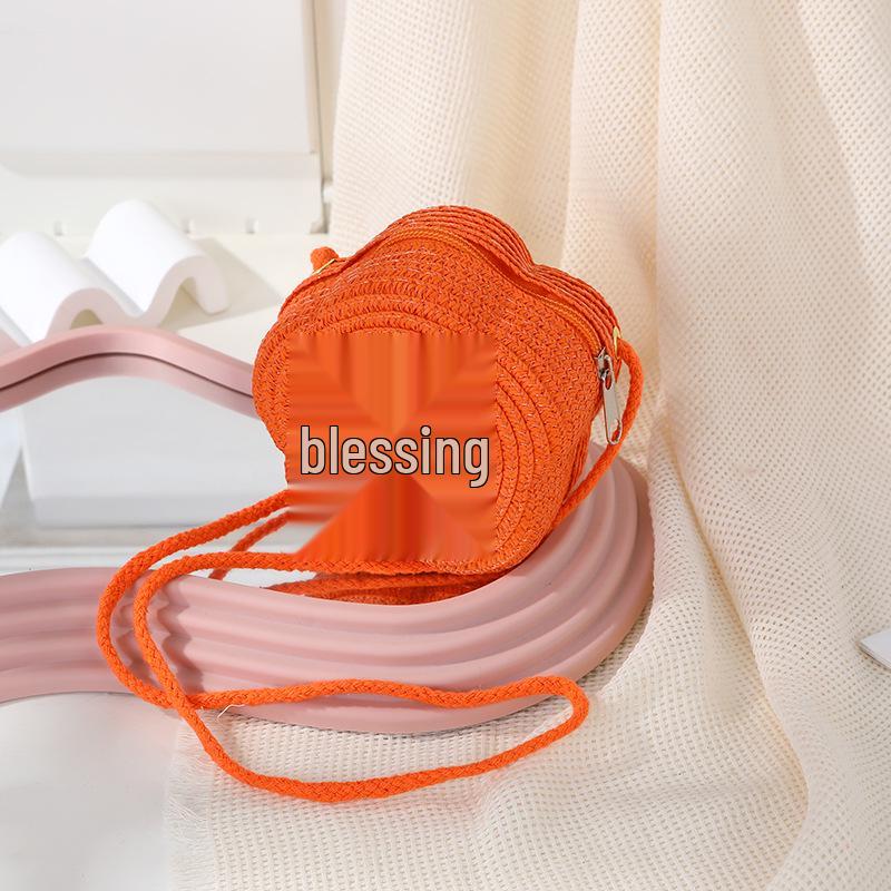 Süße florale Sommer-Strohhut-gewebte Crossbody-Mini-Tasche 2025