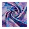Colorful Fish Scale Floral Stretch Satin: Polyester-Spandex Digital Print Cheongsam Faux Silk Fabric