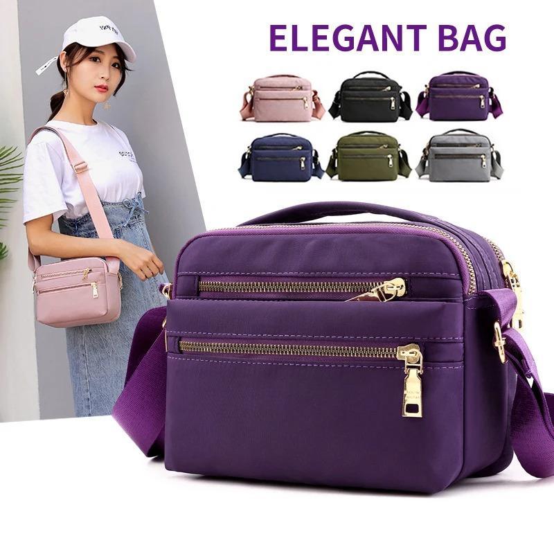 Women's Messenger Bags Waterproof Nylon Shoulder Totes Multifunctional Small Handbag Female Travel Crossbody Bag Top-handle Bags