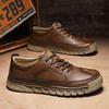 Fashion Hot Sale Men Leather Casual Shoes Soft Sole Walking Shoes Luxury Brand Lace-Up Lightweight Walking Shoes Outdoor Mens Sneakers