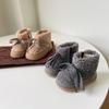 Girls' Cotton Boots Winter New Baby Girls' Short Boots Lamb Fur Soft Soled Toddler Shoes
