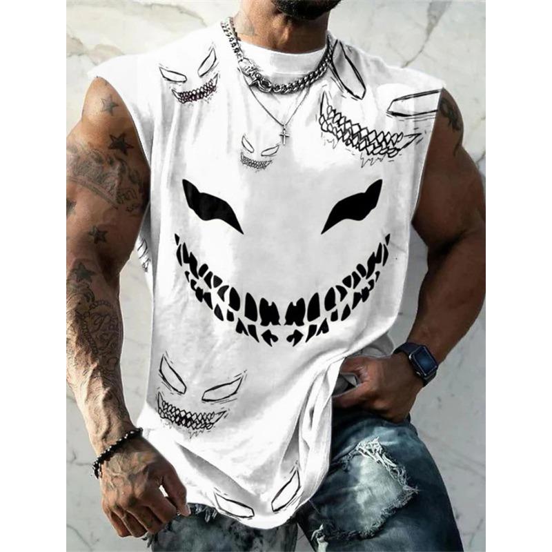 Men's Tank Top Pattern Tribe Round Neck Loose Clothing Daily Sports Sleeveless Printed Fashion Design Menswear