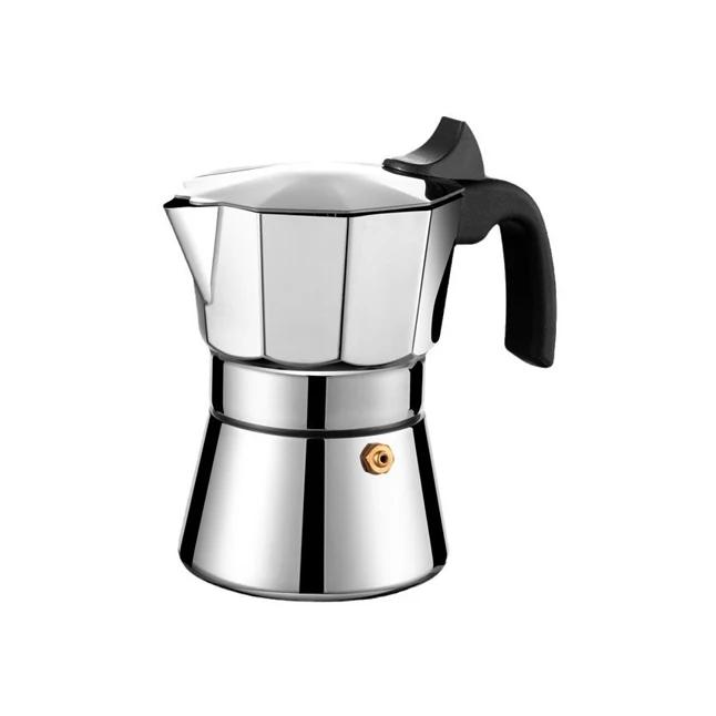 JUSTINLAU 150/300ML Octagonal Stainless Steel Coffee Pot Moka Pot Italian Home Espresso Maker Hand Brewing Coffee Accessories