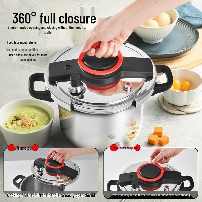 Shuangxi 304 Stainless Steel One-Hand Opening Pressure Cooker