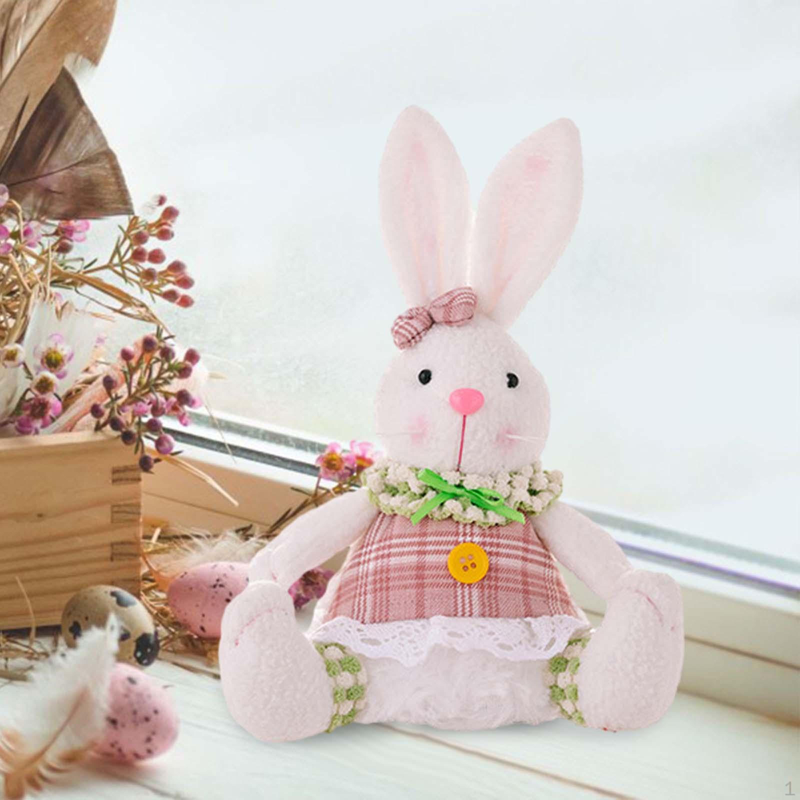 

Easter Bunny Doll Decoration Plush Toy Lighted Rabbit Figure for Home Office Female