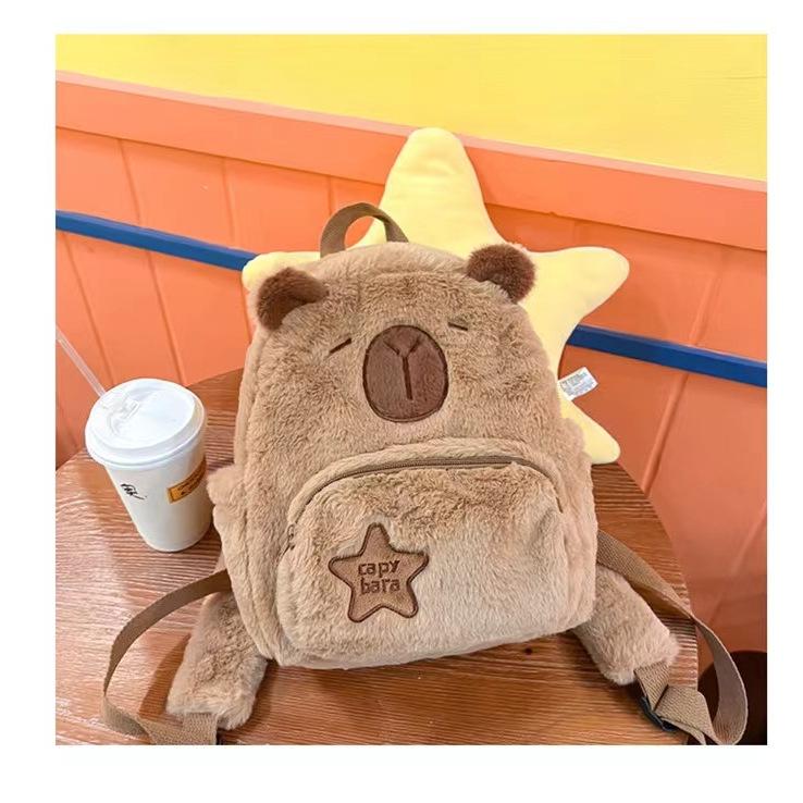

2024 Capybara Flow Double Backpack Claw Machine Plush Toy Gift 30 cm