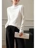 Women's French Style Semi-High Neck Lace Jacquard Sweater – Spring Slim Fit Pullover Top