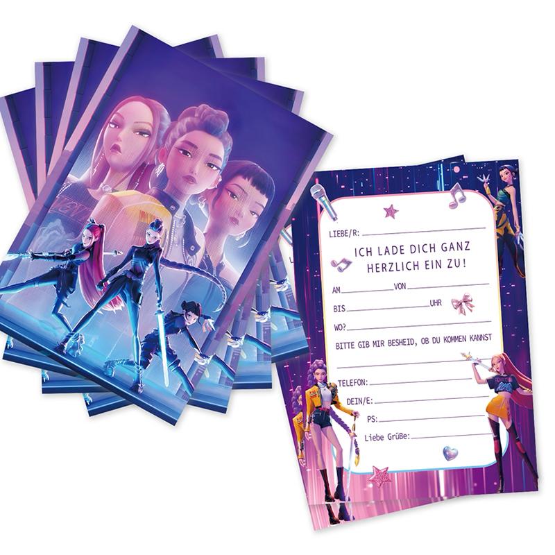 Heißes K-Pop Dämonenjäger Thema Rumi Zoey Mira Figuren Einladungskarte Mini Gruß Einseitig Typ Veranstaltung Geburtstagsparty Geschenk