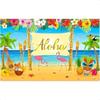 2D Aloha Luau Party Kulisse, Tropischer Strand Foto Hintergrund