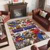 Construction Vehicles Theme Crystal Velvet Rug Personalized Custom Name Text Soft Floor Mat Home Decor