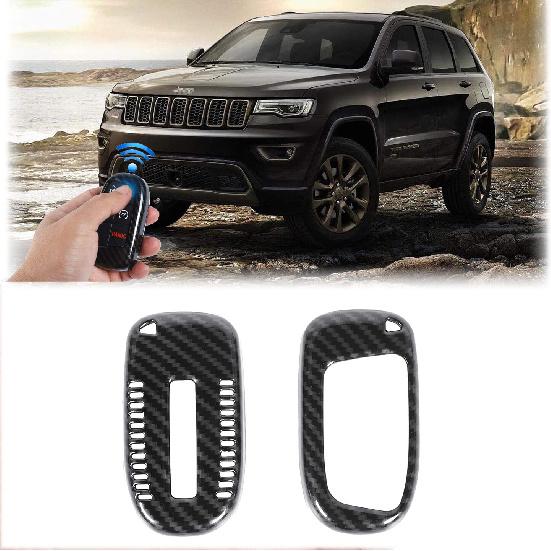 Exact Fit Glossy Pearl Black Smart Key Fob Shell Cover for Jeep Grand Cherokee