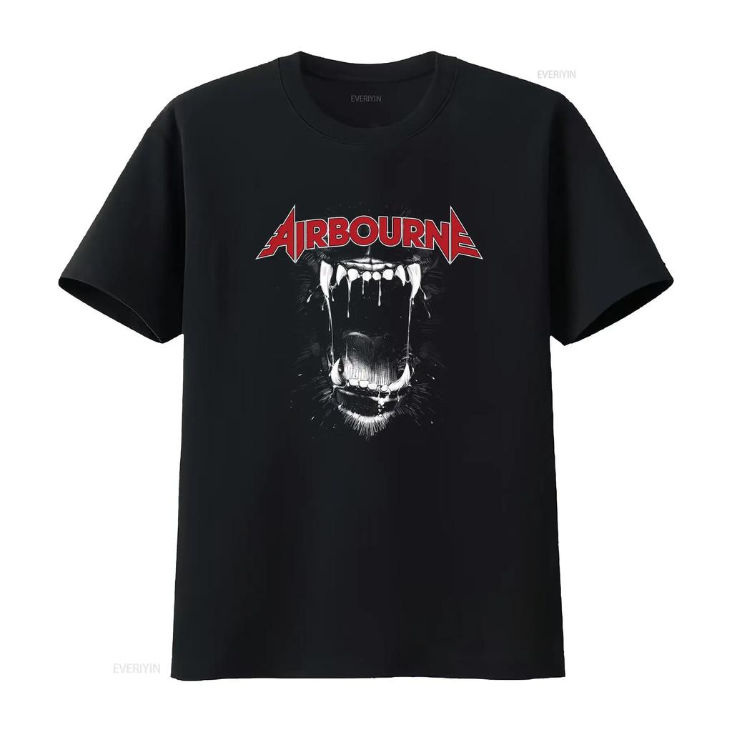 Airbourne Rock Band T Shirt Tour Te1508 5HCR Bold Design for Music Fans Vintage Washed Casual Comfortable Slightly Versatile
