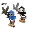Cute Crow Skull Figurines Halloween Sickle And Ornament, 3D Printed Desktop Decoration, Collection Ornaments Funny Print Collectible Figurine for Home