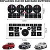 2 PCS AC Dash Button Repair Kit, Decal Replacement for Fixing Ruined Faded A/C Controls, AC & Radio Dash Buttons Decal Replacement Stickers,