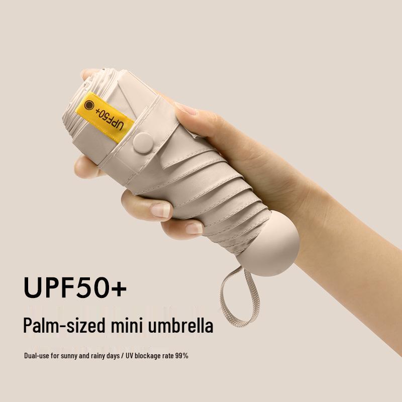 Mini Capsule Sun Protection UV Umbrella for Women - Customizable Sunshade & Rain Protection
