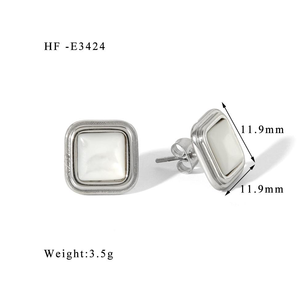 

Женские серьги-гвоздики из нержавеющей стали с геометрическим дизайном и камнем «кошачий глаз», не тускнеющие