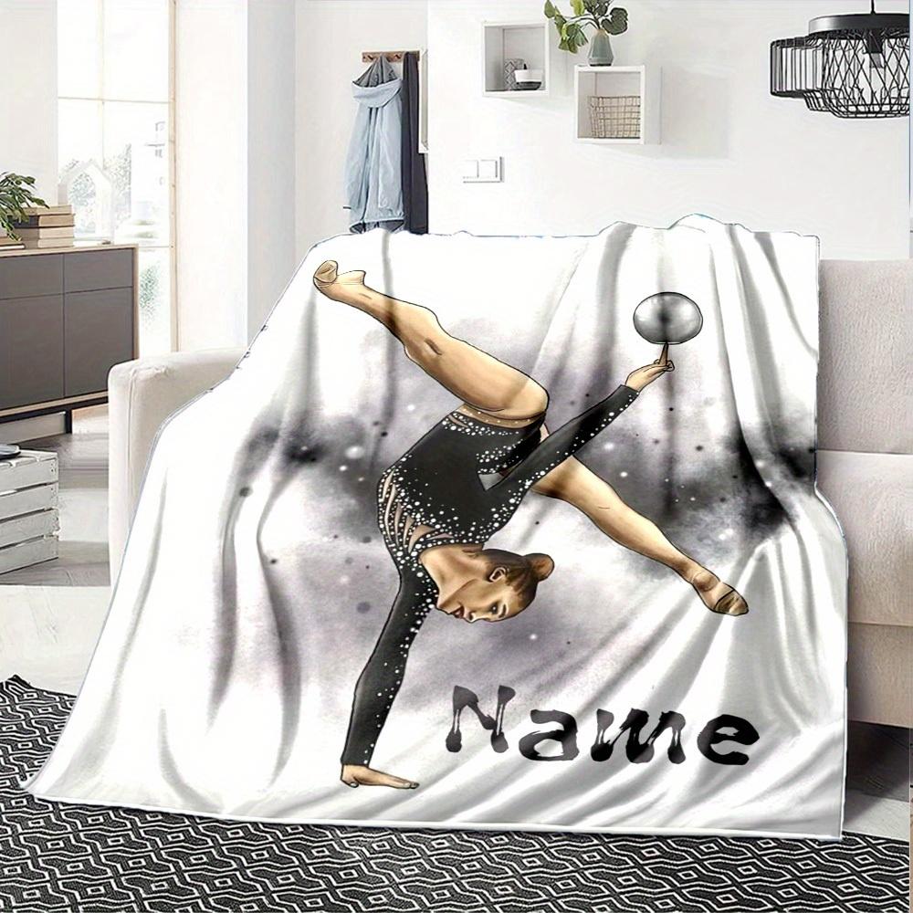 Gymnast With Ball Home Customization Blankets Soft Comfortable Lightweight Allseason Multipurpose Blanket For Picnic Sofa Office Bed Living Room
