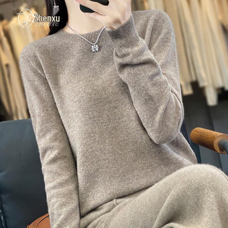 Zhenxu Women's 100% Merino Wool Round Neck Sweater