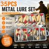 35Pcs/Set Metal Jig Spoon Spinner Fishing Lure Wobbler Bait Set With Fishing Tackle Box Kit For Fishing Lure Bait Set