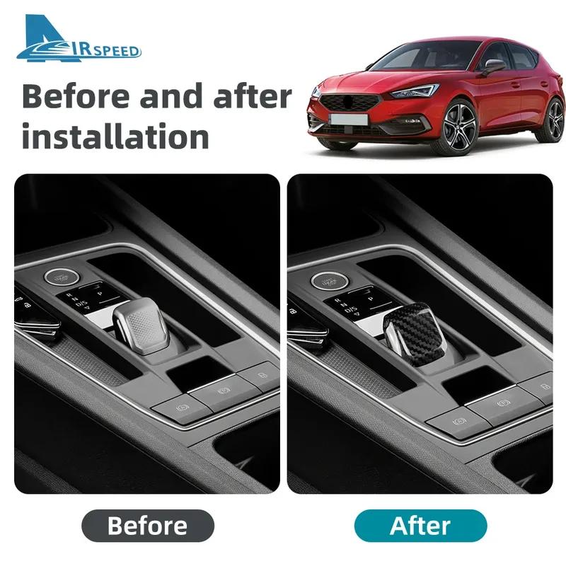 Real Hard Carbon Fiber For Seat Leon Cupra Leon Cupra Formentor 2024 2025 LHD RHD Car Gear Shift Knob Trim