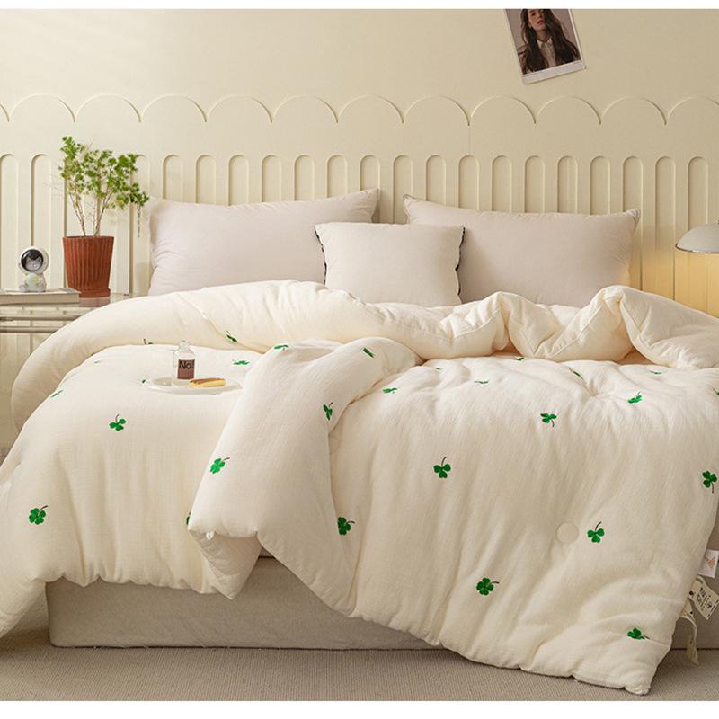 Edredom de Gaze de Camada Dupla de Fibra de Soja - Quente Inverno, Primavera/Outono, Edredom de Algodão Infantil e Inserção de Edredom Fresco de Verão