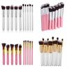 Makeup Brush Set With Artificial Fiber Bristles And Wooden Handles For Professional Artists