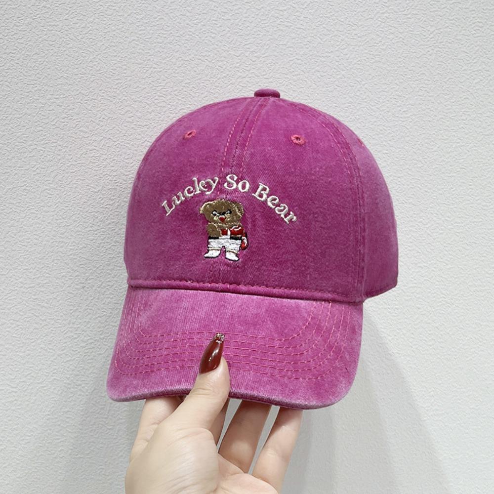 Adjustable Hip Hop Hats Cartoon Bear Embroideried Trucker Hat Fashion Sun Hat  Outdoor Sports