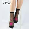 5 Pairs of Light and Breathable Cartoon Bear Mid Calf Socks for Women In Spring and Summer
