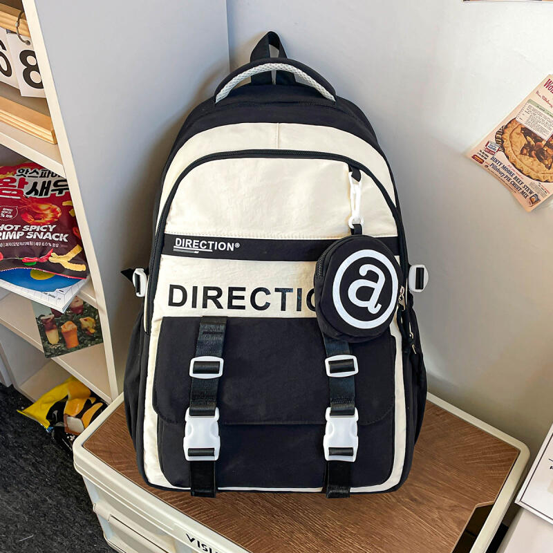 College Rucksack Damen Schultasche Große Kapazität Farbkontrast Rucksack