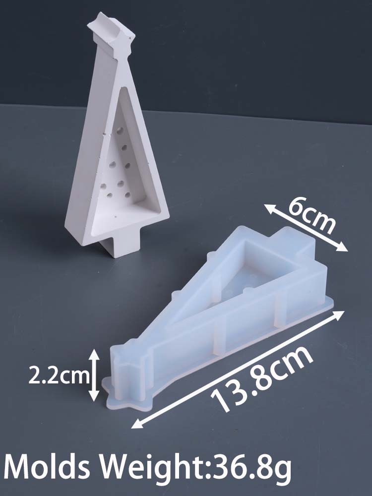 Hollow Christmas Tree Ornament Silicone Mold DIY Christmas Light Aromath Plaster Molds Concrete Resin Candle Holder Craft Making
