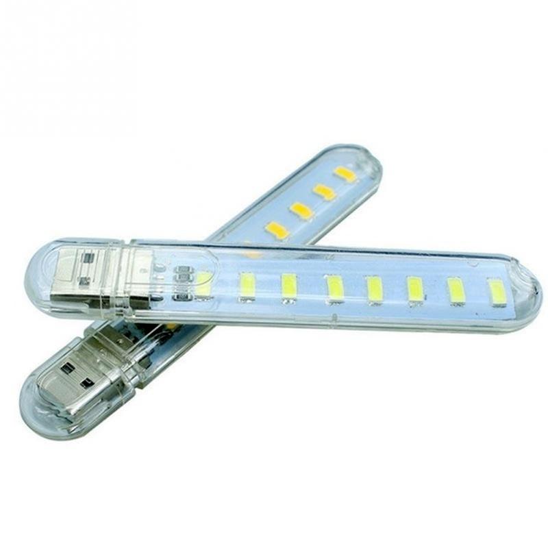 2/5PC 8 LED Mini Portable USB Lamp DC 5V Camping USB Lighting for PC Laptop Mobile Power Bank Gadget
