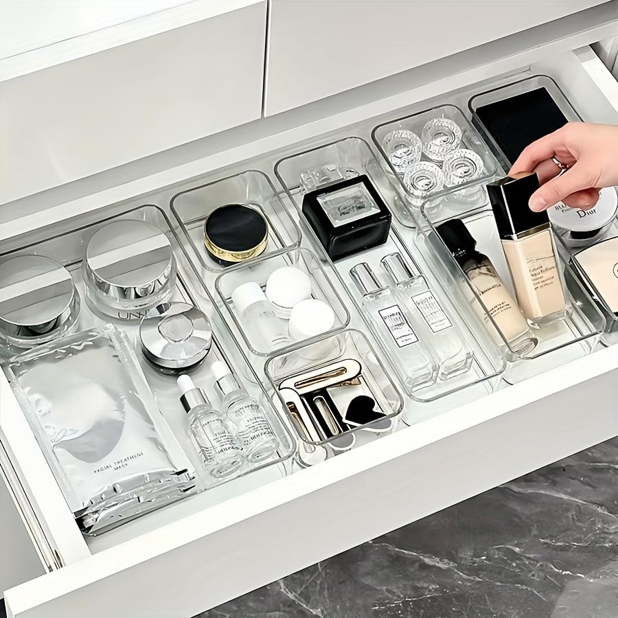 high quality8pcs Set of Transparent Acrylic Cosmetic Storage Boxes, Drawer Built-in Separation and Organizing Box, Desktop Office Stationery Storage