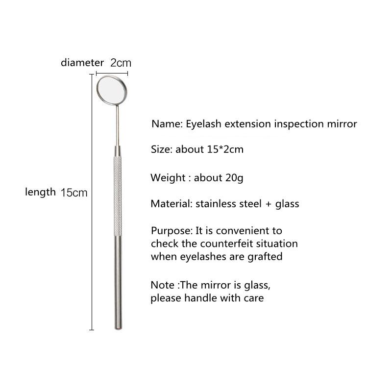 

Eyelash Extensions Checking Mirror Heart Shape Stainless Steel Multifunction Lashes Mirror Beauty Makeup Supplies