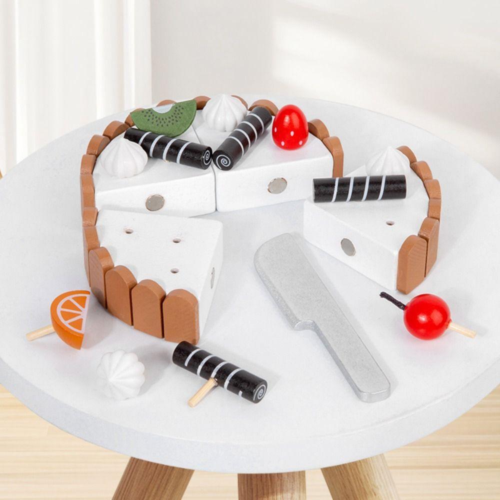 Interactive Birthday Cake Pretend Toy Magnetic Mousse Cake Cutting Game  Party Favor Gift