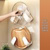 Wall-Mounted Rotating Pot Lid & Cutting Board Rack – Seamless Nail-Free Design with Suction Cup Storage.