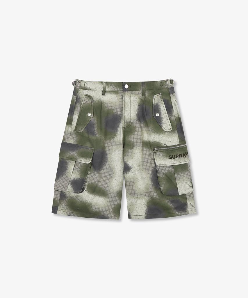 SUPRA Cargo Double-Pleat Bermuda Pants (Khaki)