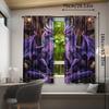 2pcs Rod Pocket Dragon Print Curtains - Semi-Sheer Polyester Pongee Fantasy Library Decor for Bedroom, Living Room - Machine Was