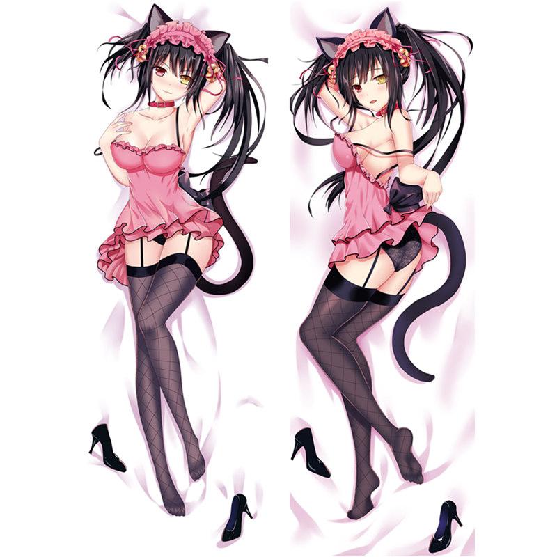 Anime DATE A LIVE Yatogami Tokisaki Kurumi Pillow Covers Dakimakura Case 50x160CM 3D Two-sided Bedding Hugging Body Pillowcase
