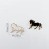 1Pc Exquisite White Horse Brooch for Men and Women, Dark Horse Cute Animal Alloy Brooch, Cartoon Accessories