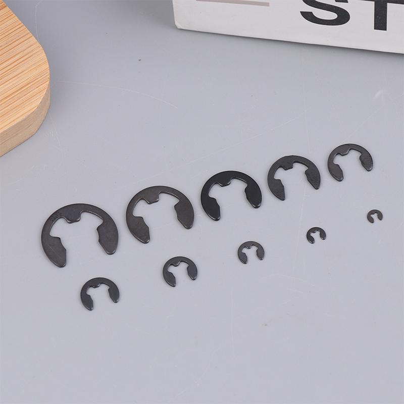 120ks Sada černých nerezových pojistných kroužků Snap Ring E-Clip Podložka Sortiment Pro upevnění hřídele M1.5-M10