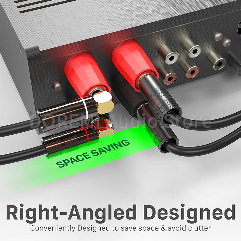 Banana Plug Right Angle 90 Degree 4mm Gold-Plated Connector Speaker Amplifier L Type Adapter Jack Audio Video Banana Connectors